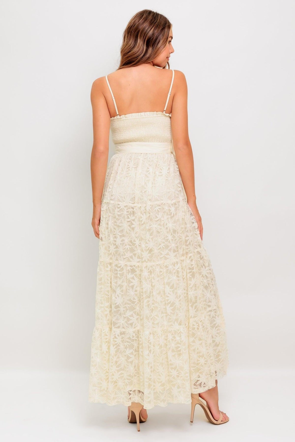 PARADISE AWAITS WOVEN LACE ANKLE DRESS