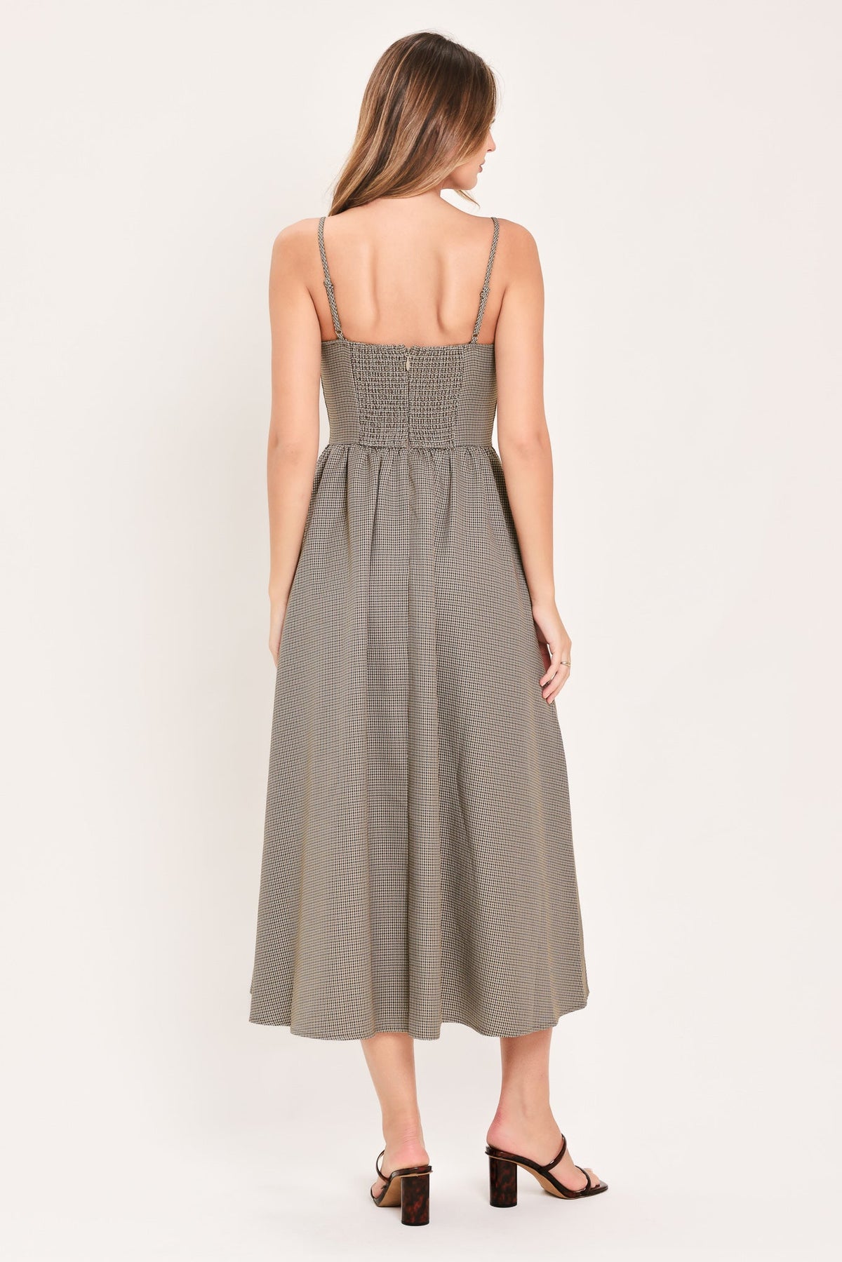 VESTIDO MIDI DE TELA ESCOCESA WHERE HEARTS WANDER