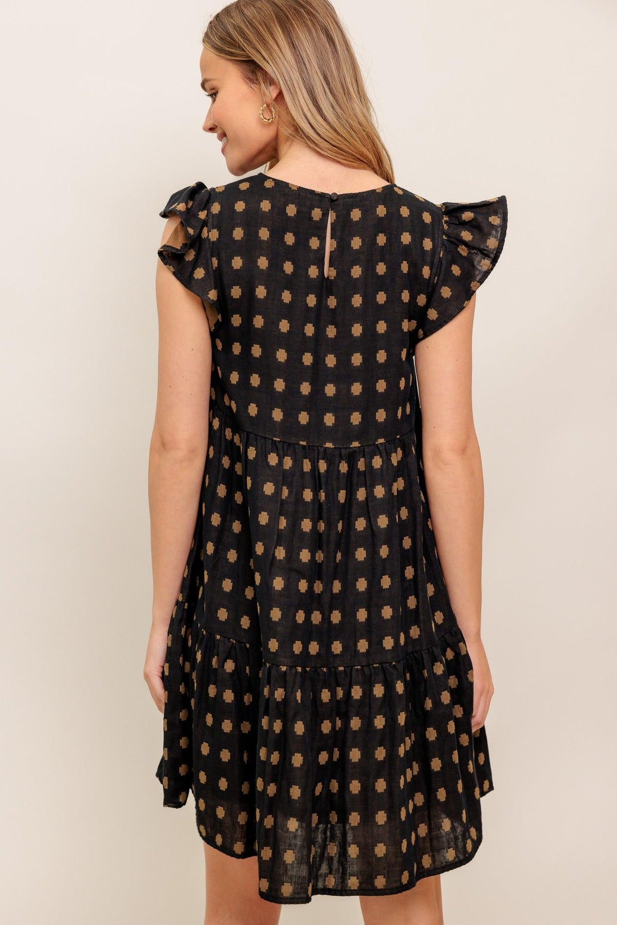 POLKA BREEZE WOVEN MINI DRESS