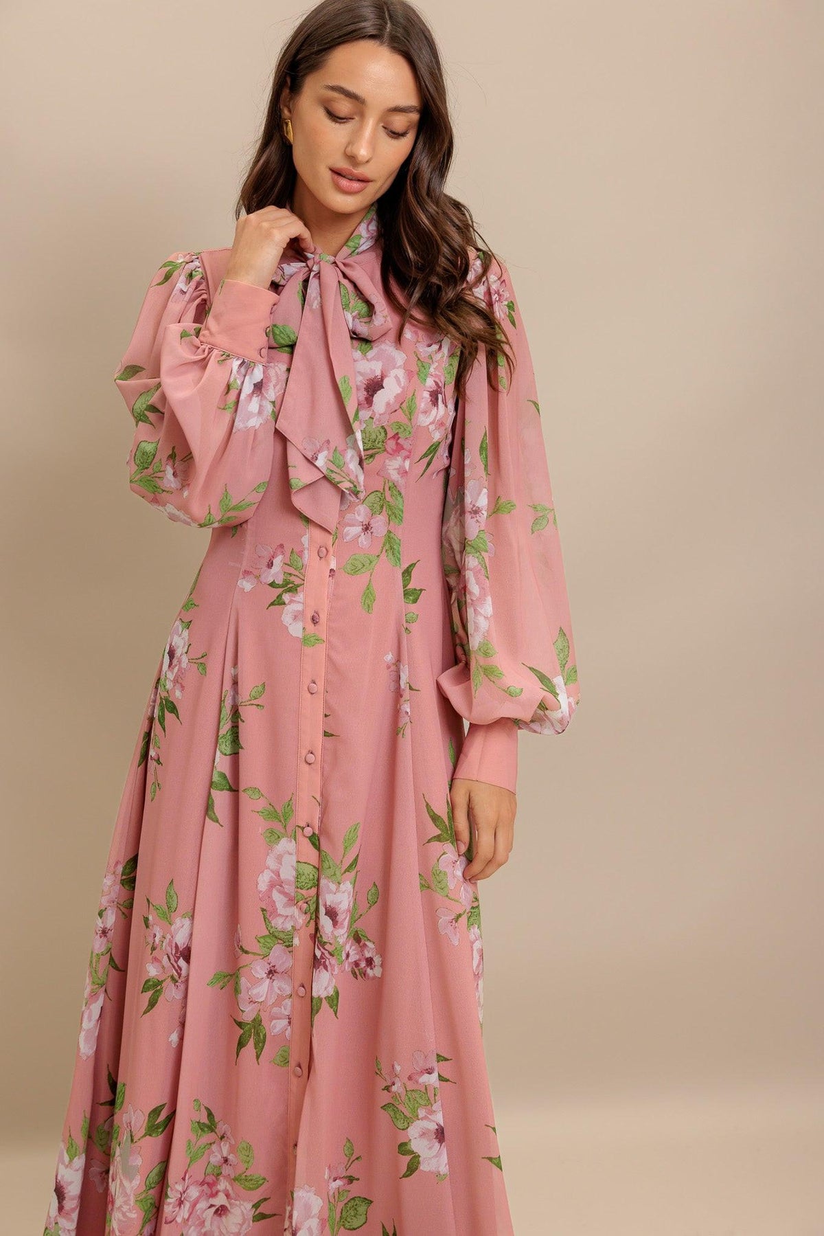 BLUSH BOTANICA WOVEN MIDI DRESS