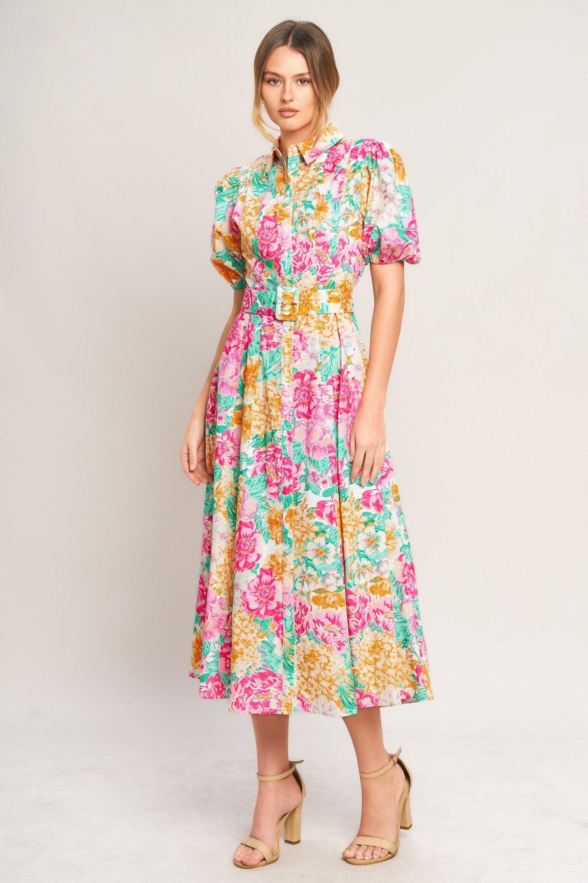 VESTIDO MIDI TEJIDO BLOOMING GARDEN