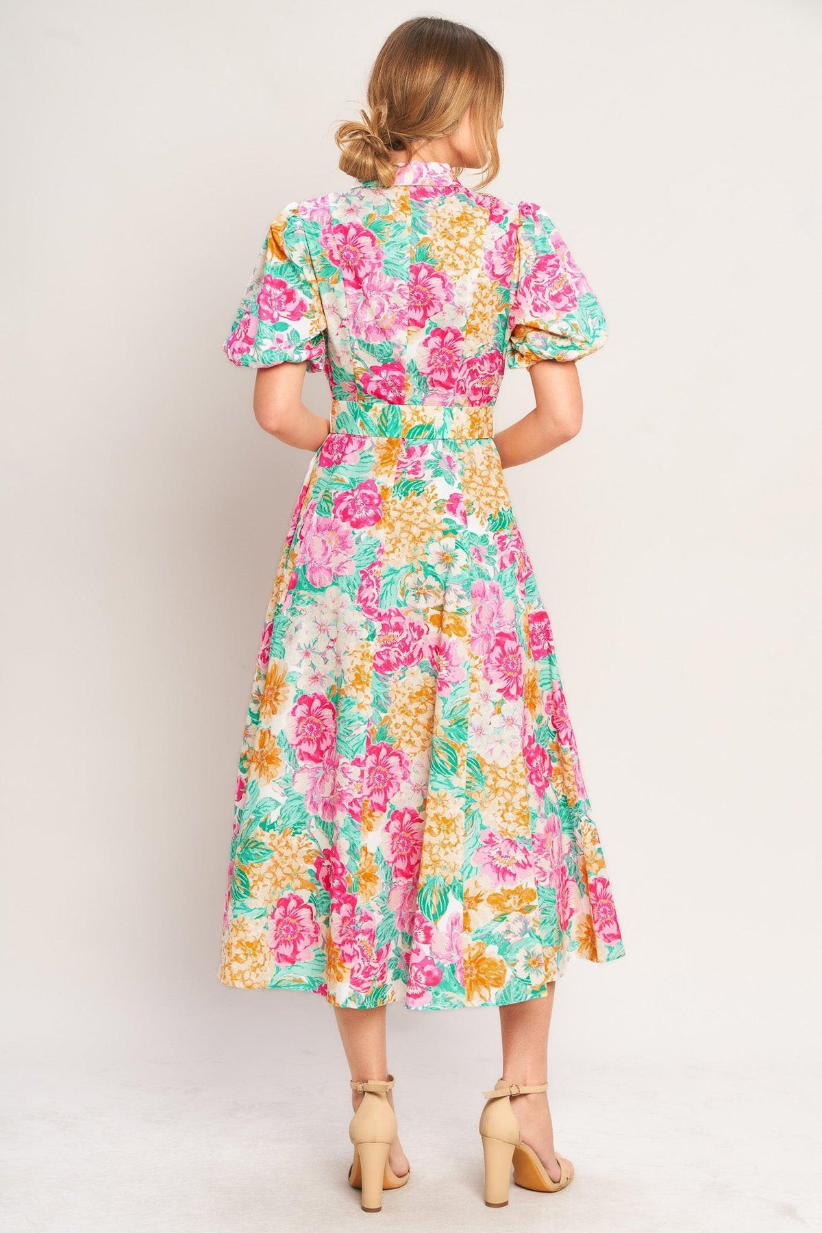 VESTIDO MIDI TEJIDO BLOOMING GARDEN