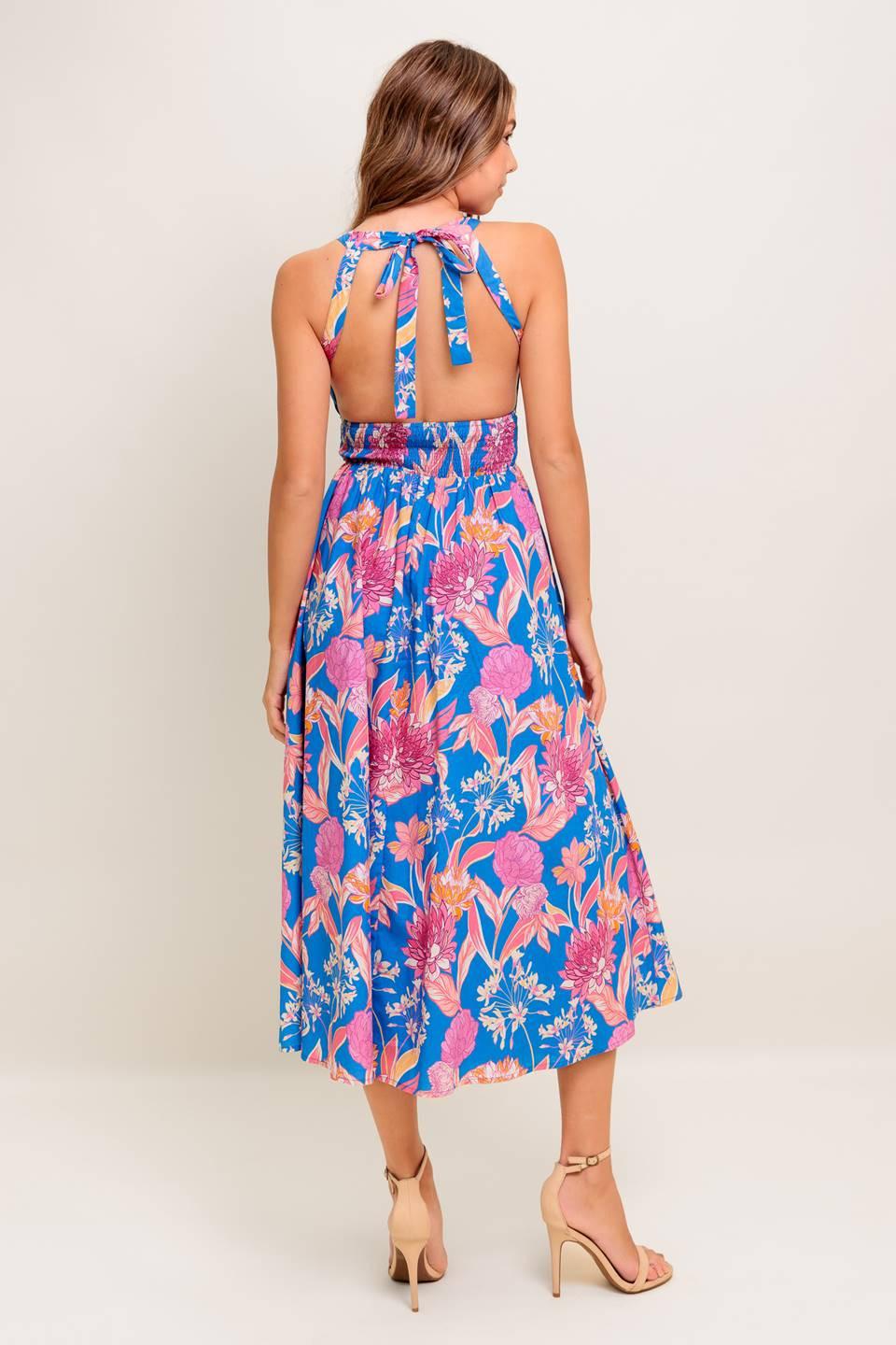 VESTIDO MIDI TEJIDO DE FLORES "SUN-KISSED"