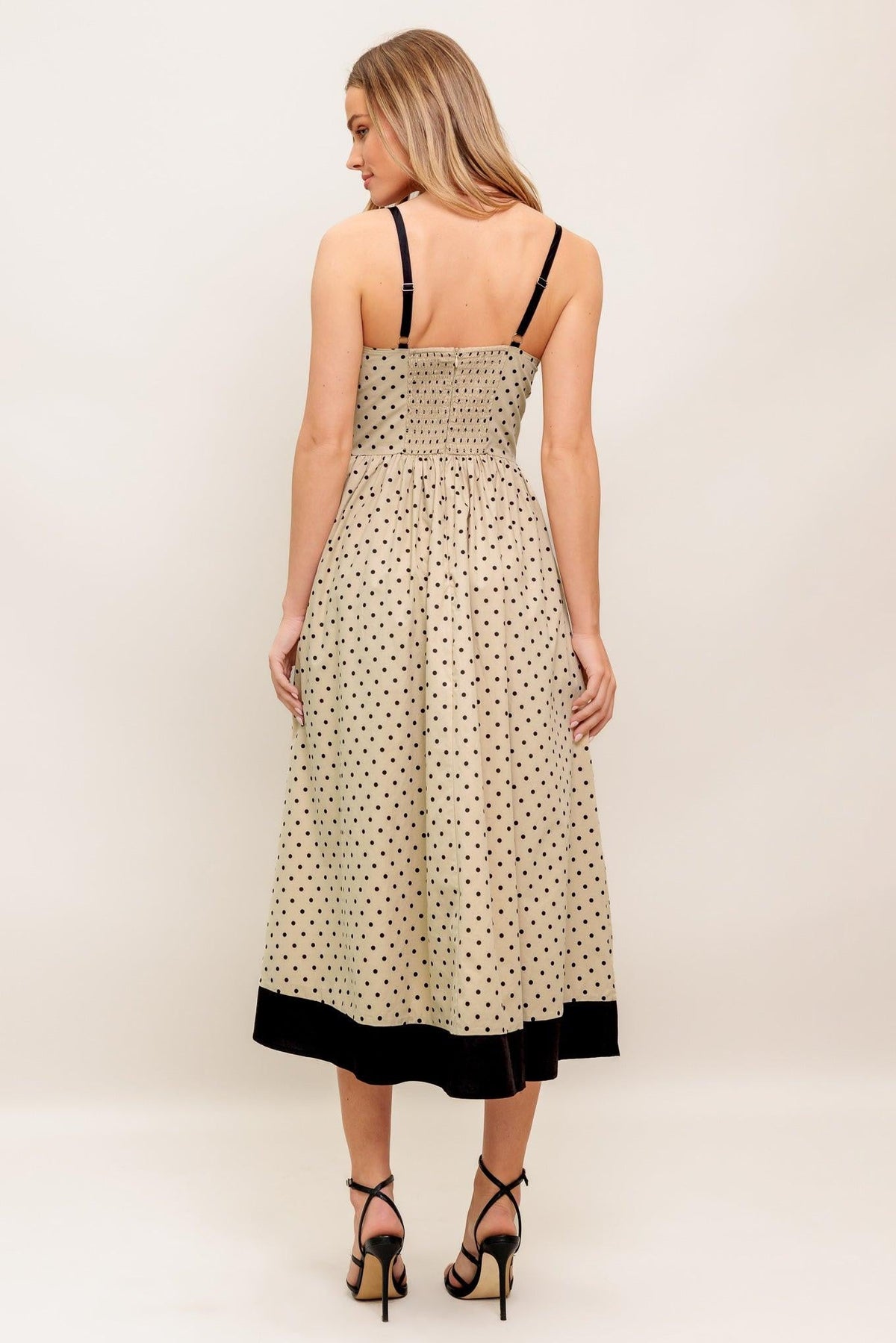 VESTIDO MAXI TEJIDO CON ESTAMPADO DE LUNARES POLKA PASSION