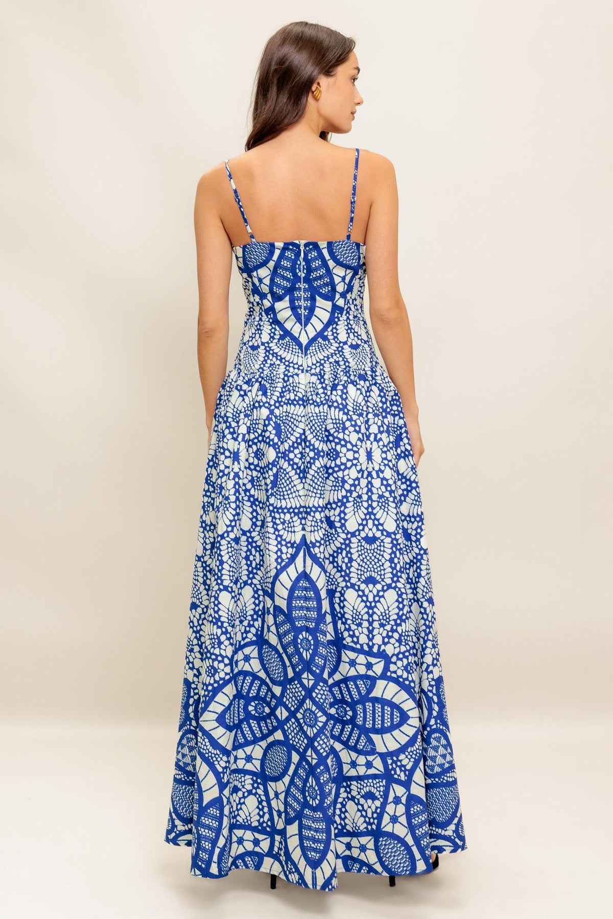 VESTIDO HASTA EL TOBILLO DE ORNAMENTO MARINO TEJIDO