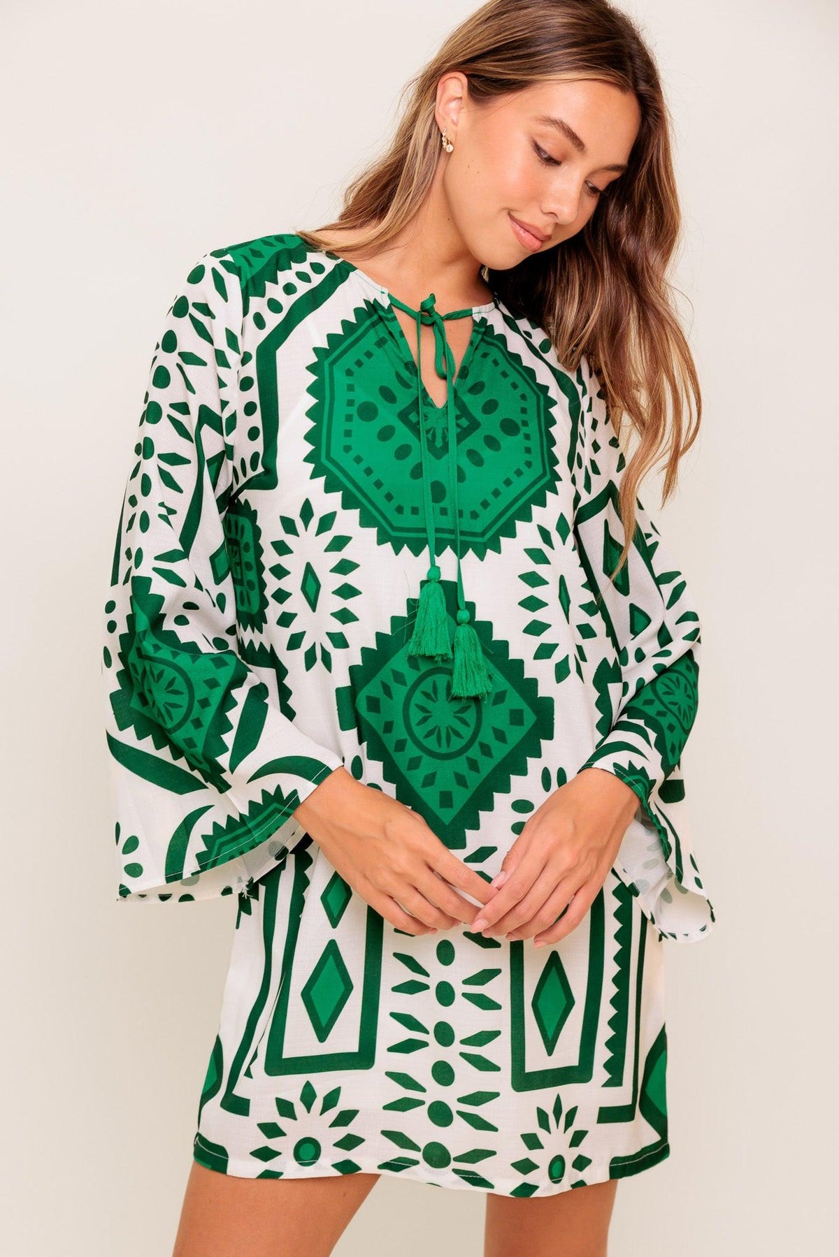 MINIVESTIDO TEJIDO TÚNICA ESMERALDA TERRA