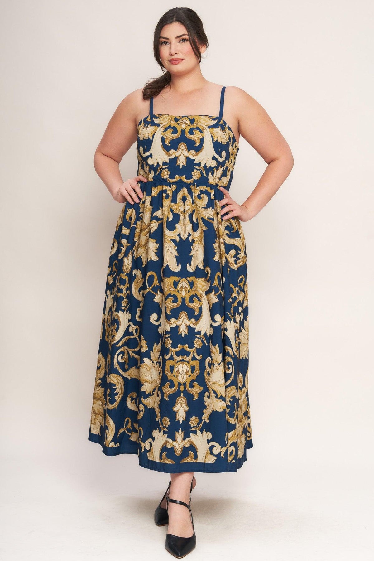 VESTIDO MIDI TEJIDO AZUL IMPERIAL BLOOM