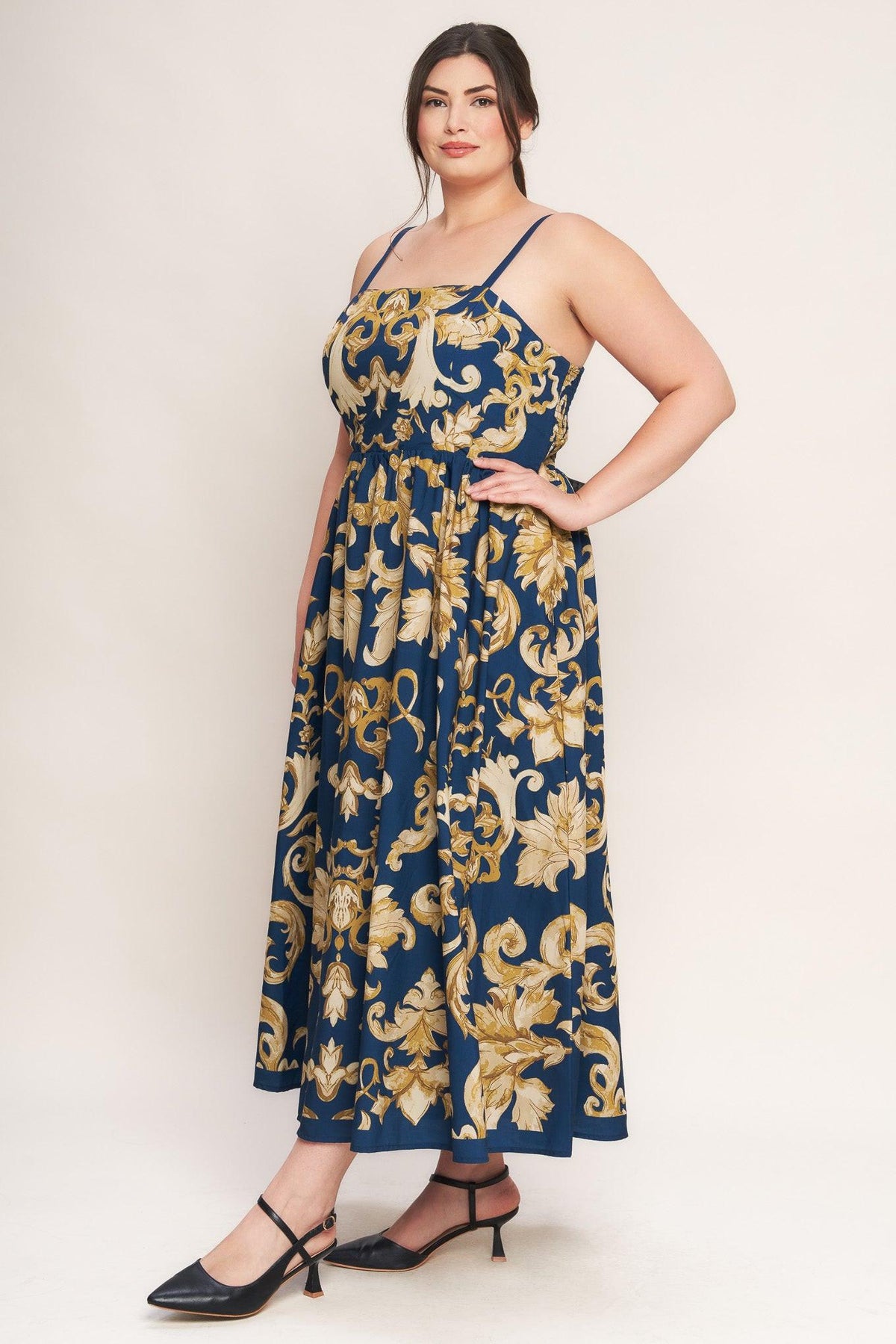 VESTIDO MIDI TEJIDO AZUL IMPERIAL BLOOM