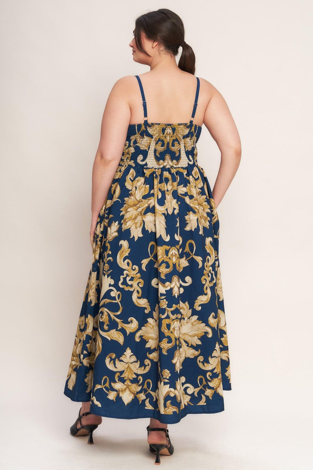 VESTIDO MIDI TEJIDO AZUL IMPERIAL BLOOM