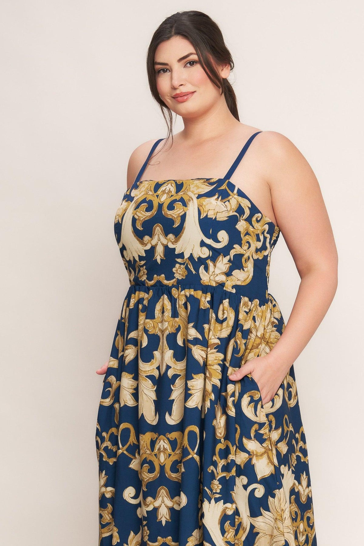 VESTIDO MIDI TEJIDO AZUL IMPERIAL BLOOM