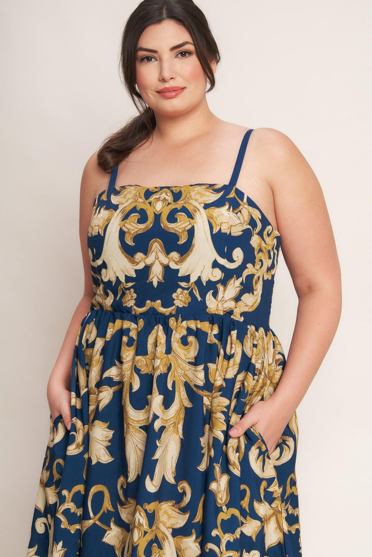 VESTIDO MIDI TEJIDO AZUL IMPERIAL BLOOM