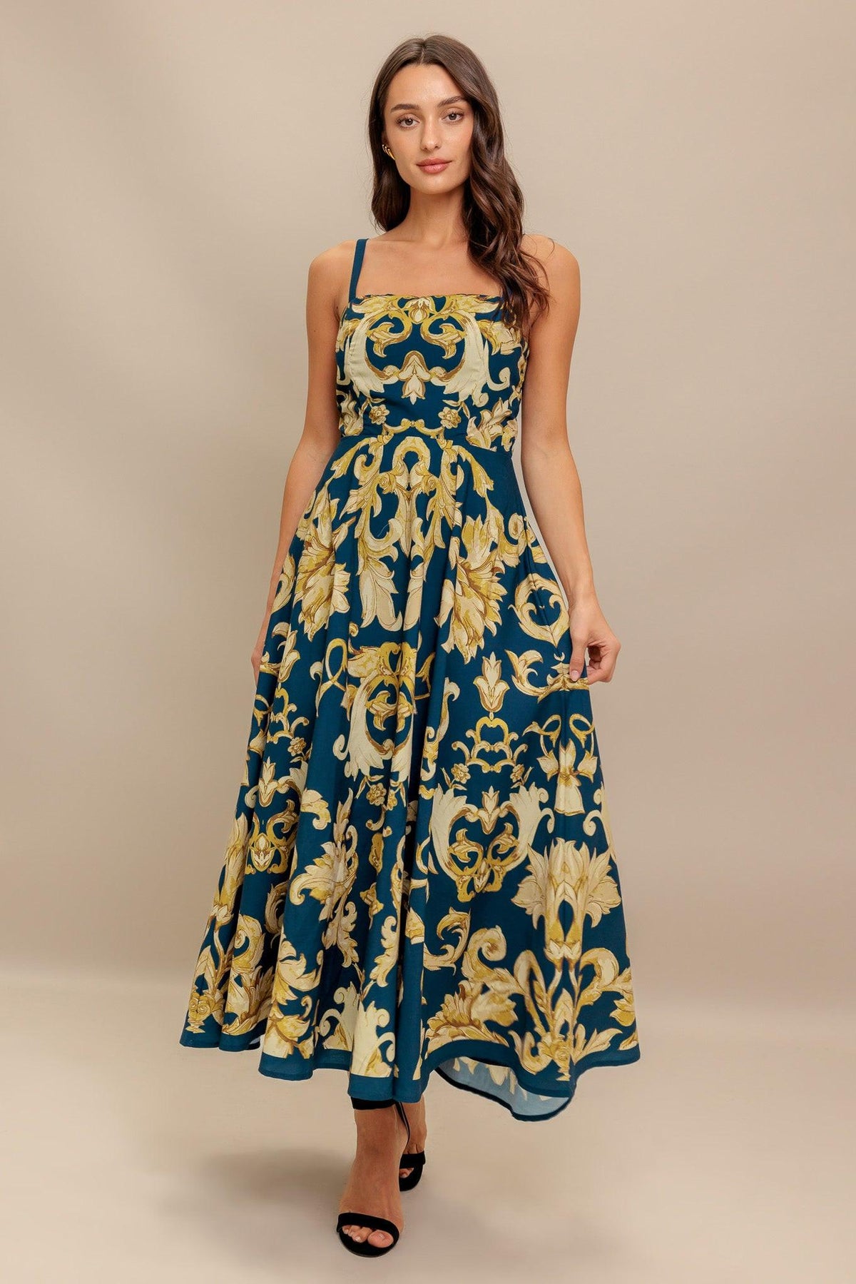 VESTIDO MIDI TEJIDO AZUL IMPERIAL BLOOM