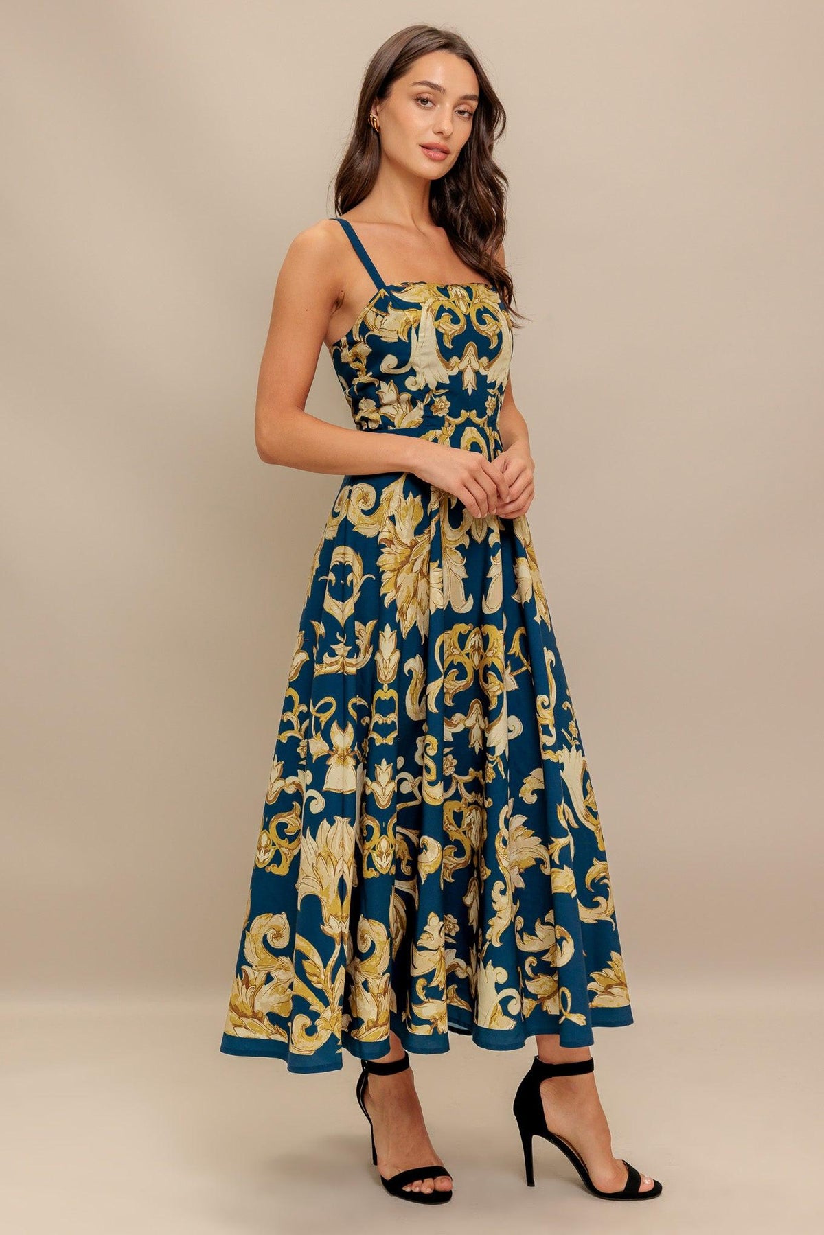 VESTIDO MIDI TEJIDO AZUL IMPERIAL BLOOM