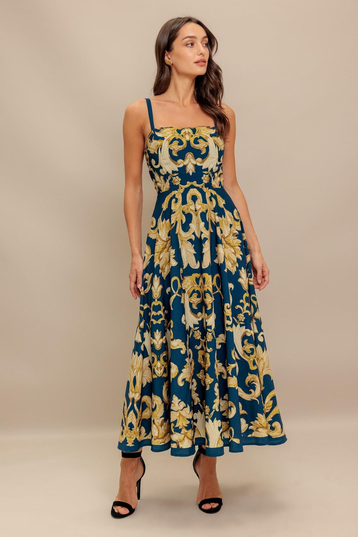 VESTIDO MIDI TEJIDO AZUL IMPERIAL BLOOM