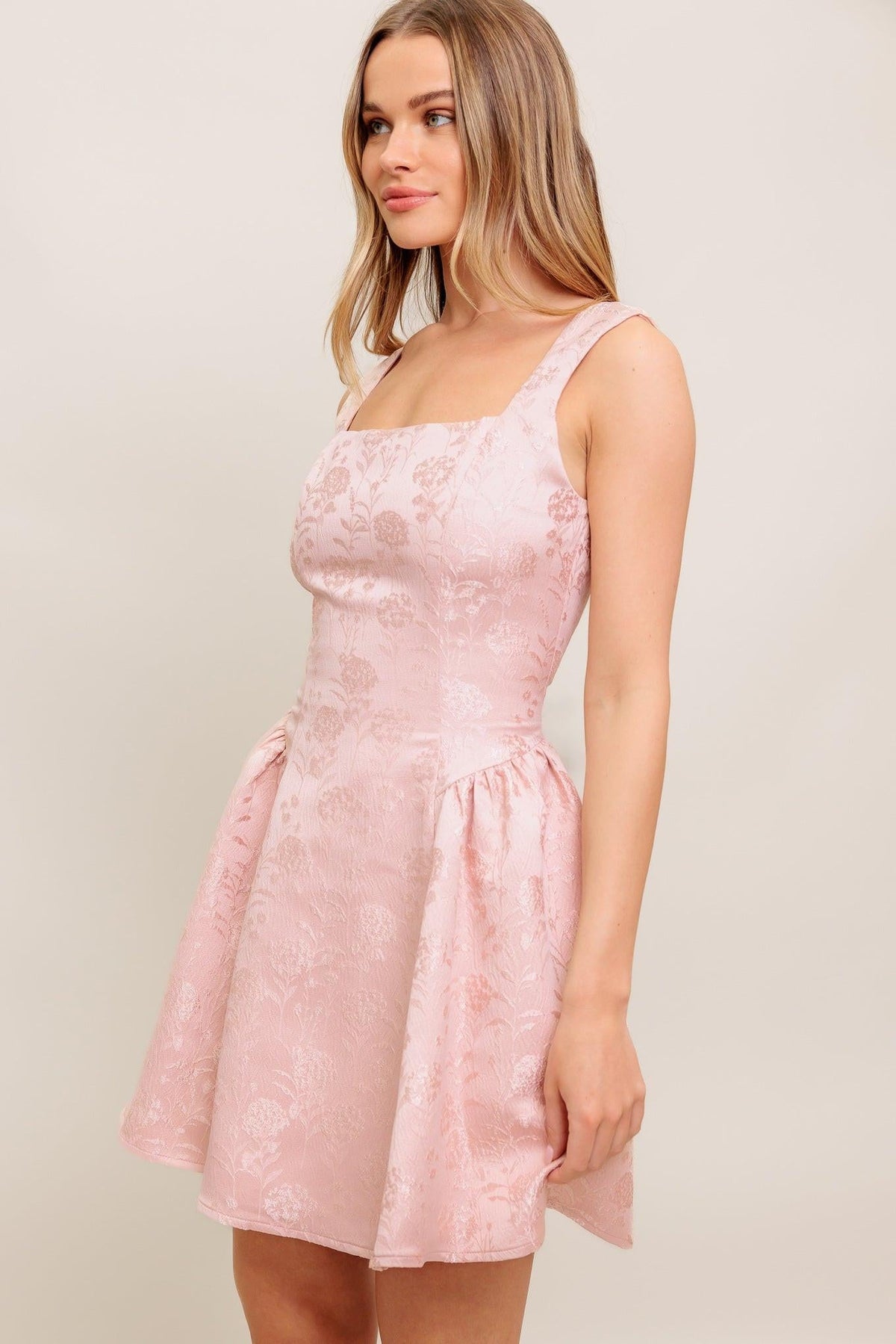 MINIVESTIDO DE SATÉN JACQUARD TEJIDO SWEET BLOOM