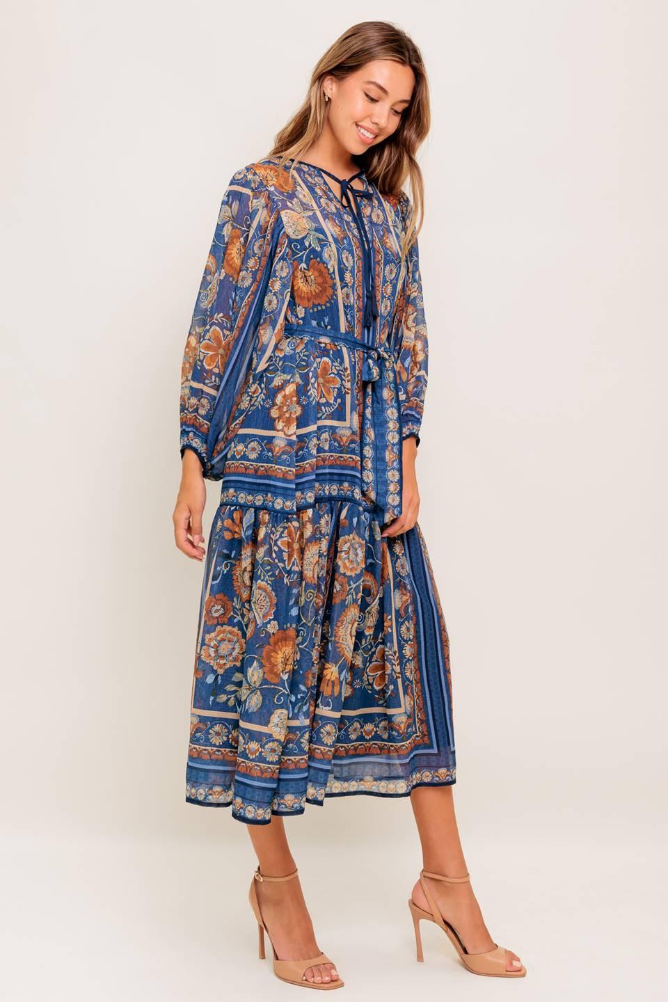 VESTIDO MIDI TEJIDO DE TAPICERÍA BOHEMIA