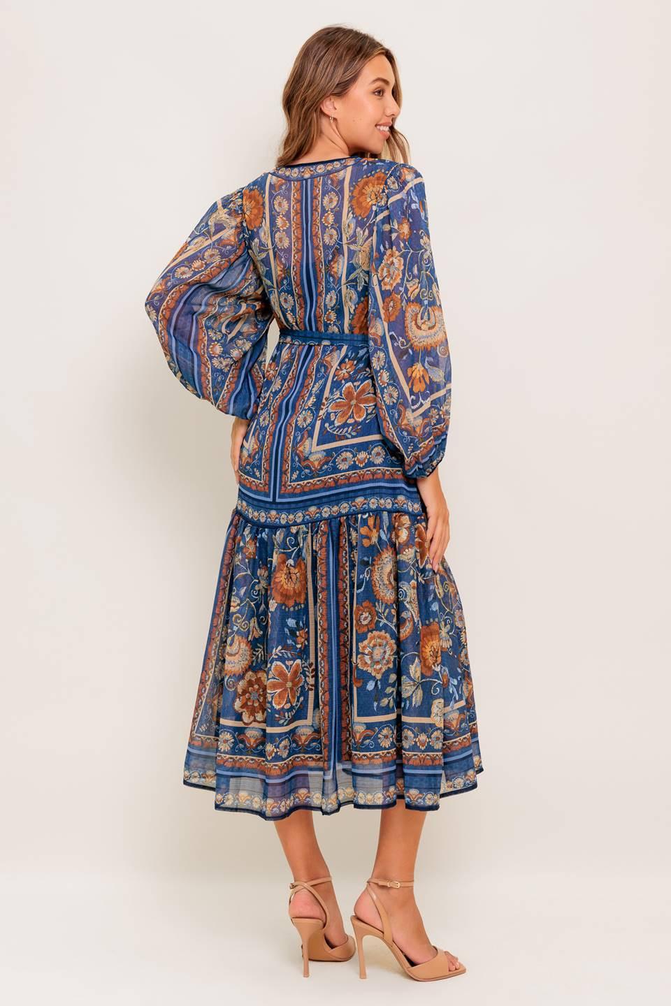 VESTIDO MIDI TEJIDO DE TAPICERÍA BOHEMIA