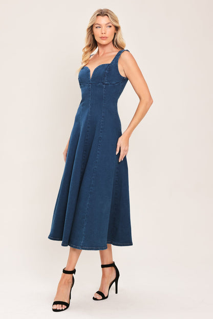 BLUE HOUR DENIM MIDI DRESS