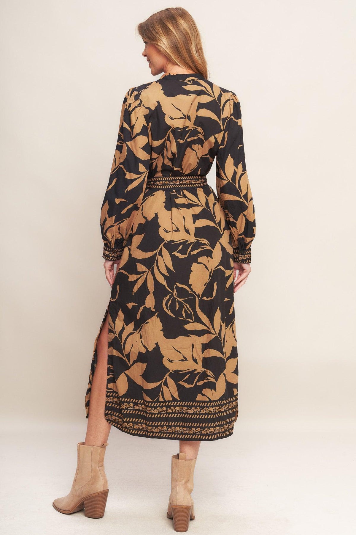 VESTIDO MIDI TEJIDO HOJA DE OTOÑO
