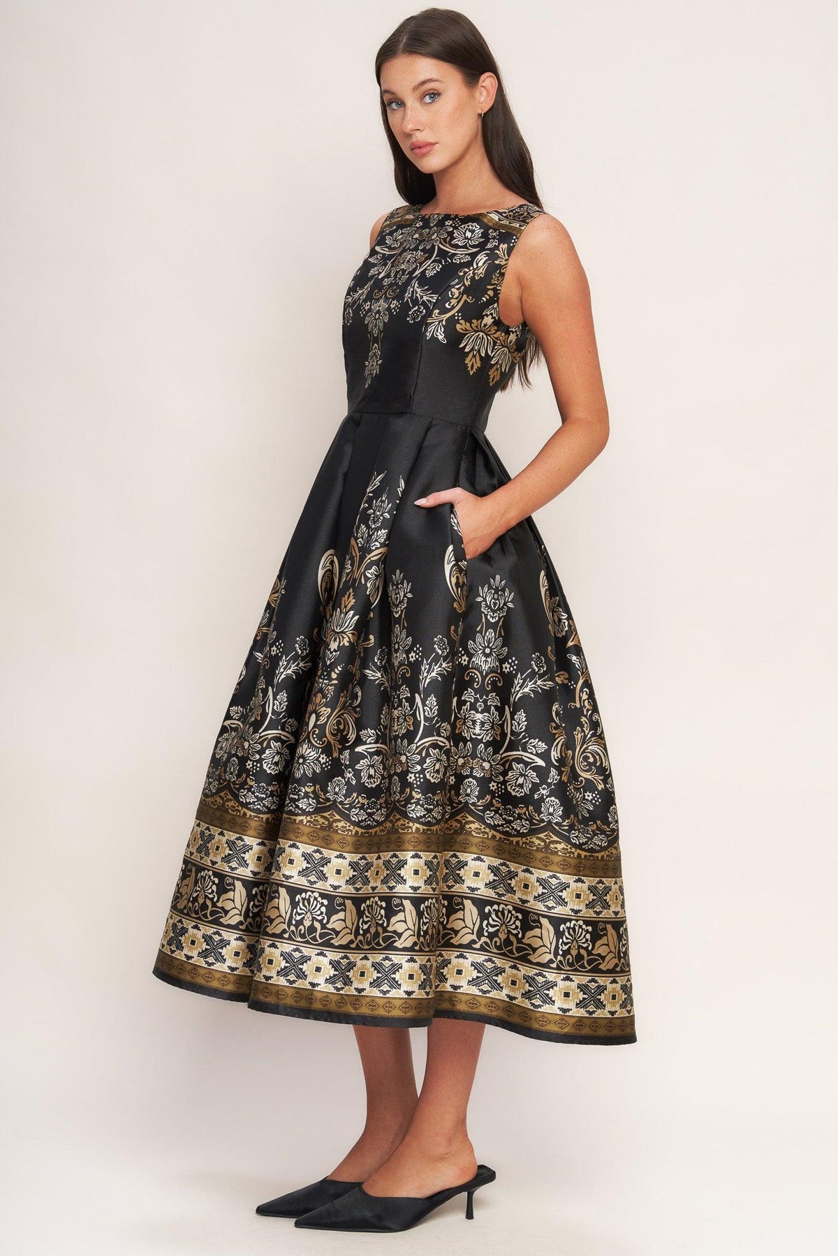VESTIDO MIDI BAROQUE SPELL WOVEN