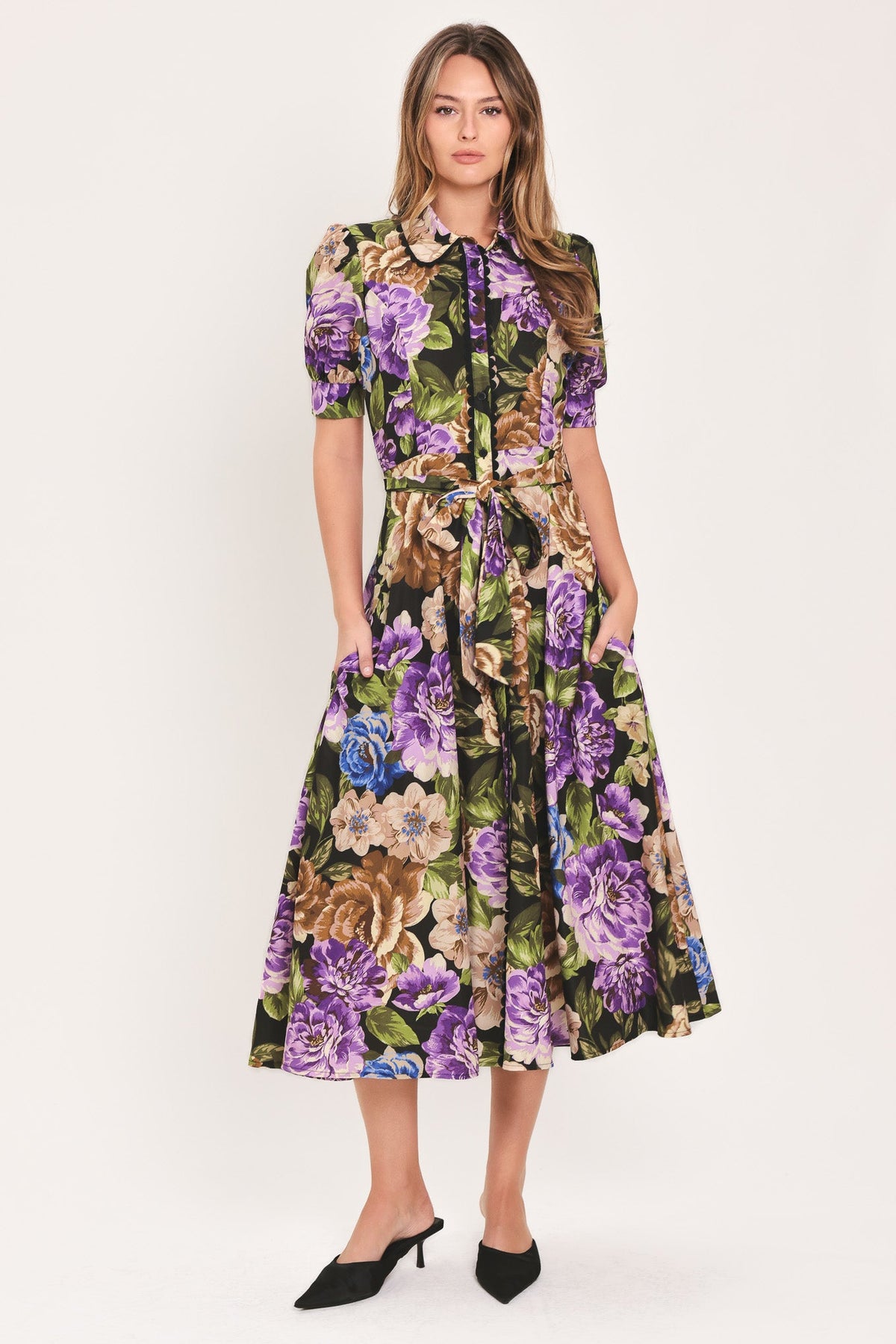 VIVID HERITAGE WOVEN MIDI DRESS