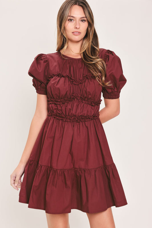 PLAYFUL CLASSIC WOVEN MINI DRESS