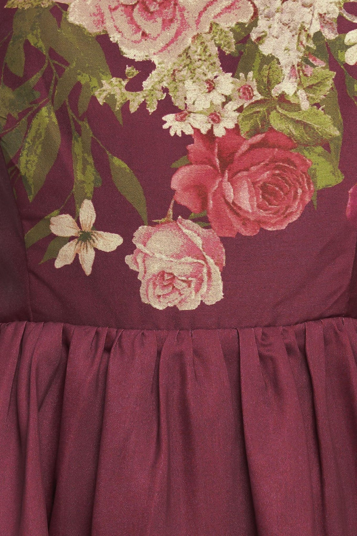 VESTIDO LARGO DE ALGODÓN CON CINTURÓN Y CUELLO BARDOT ESTAMPADO JARDÍN SECRETO