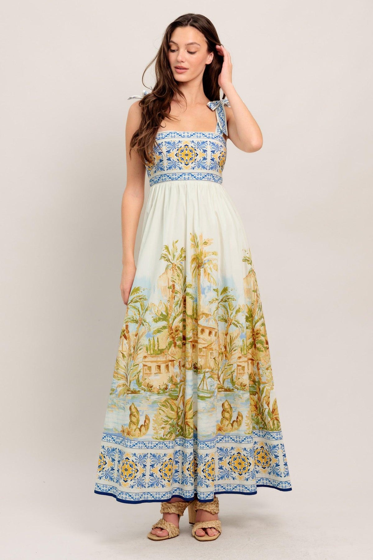 POSTCARD PERFECT WOVEN MAXI DRESS