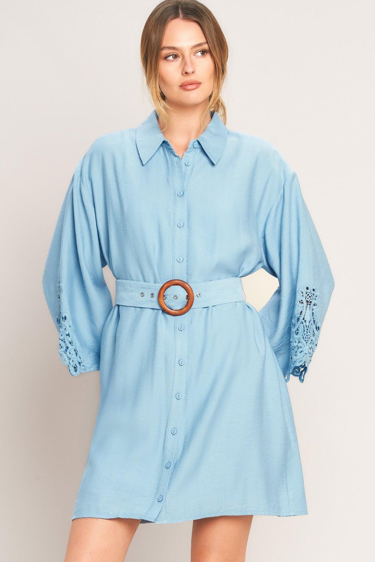 AZURE COAST WOVEN MINI DRESS