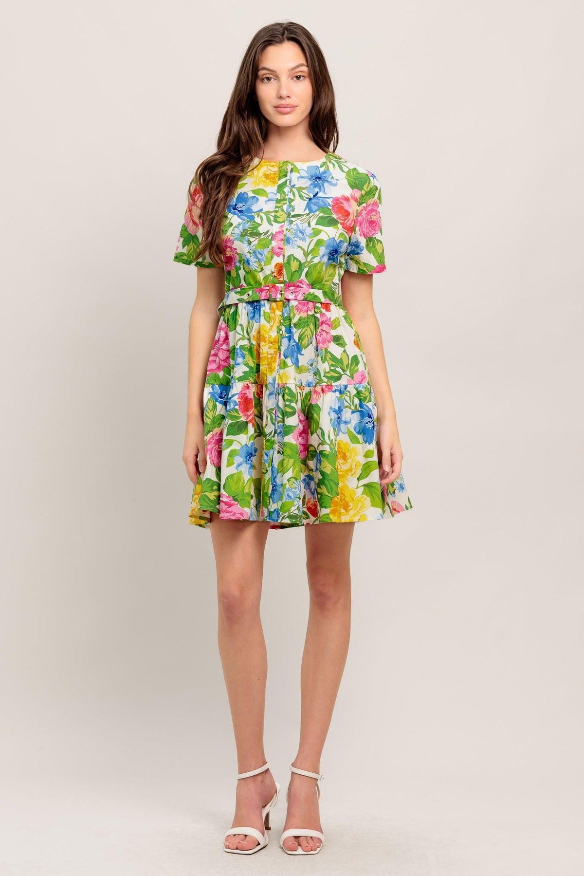 SUNSHINE IN FULL BLOOM WOVEN MINI DRESS
