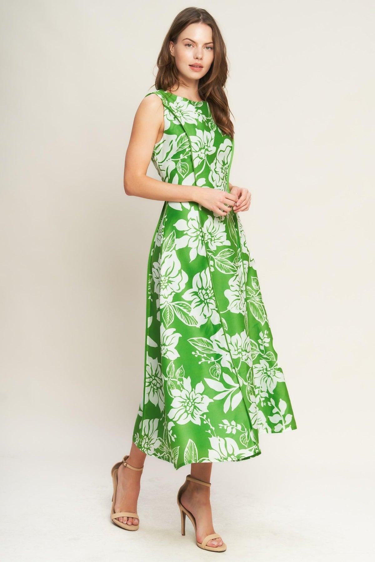 GARDEN GODDESS WOVEN MIDI DRESS