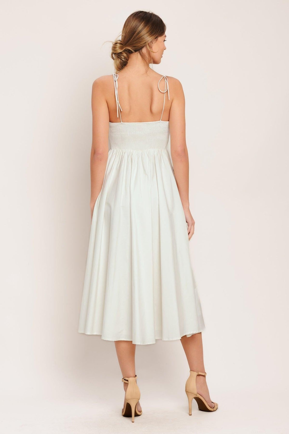 POETIC BLOOM WOVEN MIDI DRESS