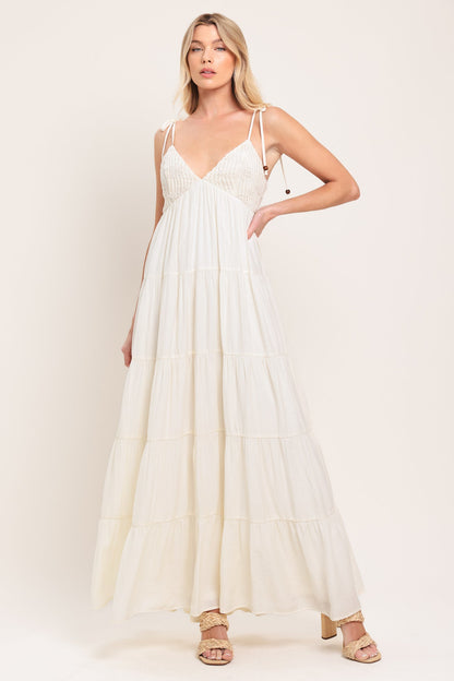 AZURE REVERIE WOVEN MAXI DRESS