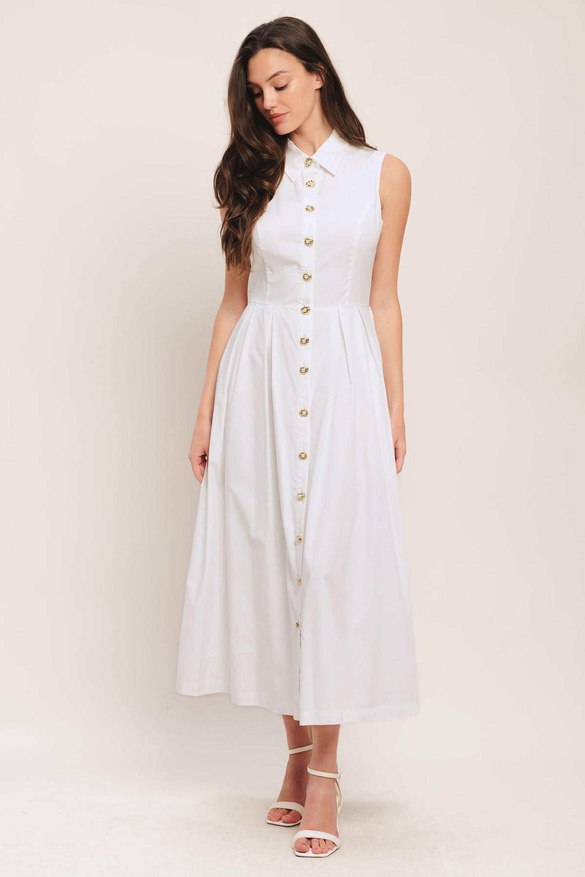VESTIDO MIDI TEJIDO DE COLOR BLANCO HEART OF WHITE