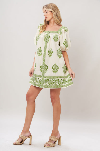 SWEET MEADOW WOVEN MINI DRESS