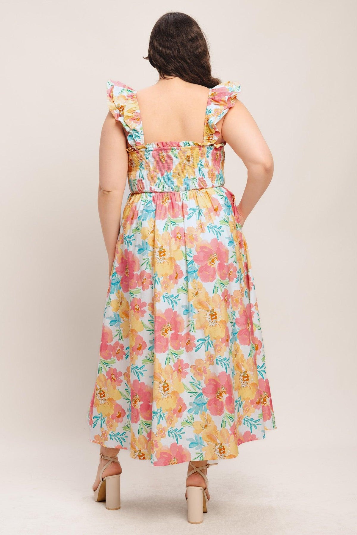 SOFT SUNSHINE WOVEN MIDI DRESS