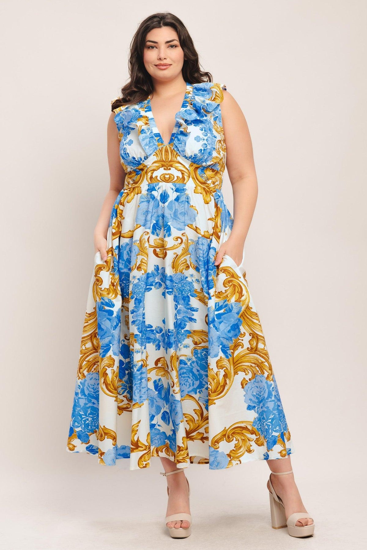 VESTIDO MIDI TEJIDO BAROQUE BLOOM