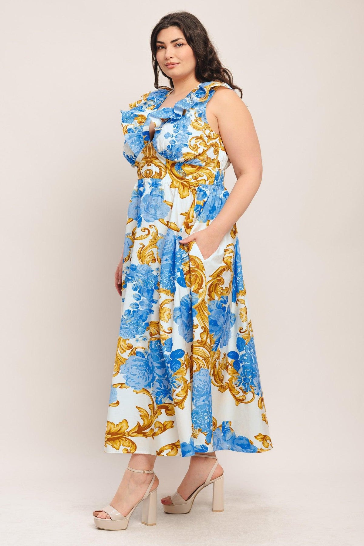 VESTIDO MIDI TEJIDO BAROQUE BLOOM