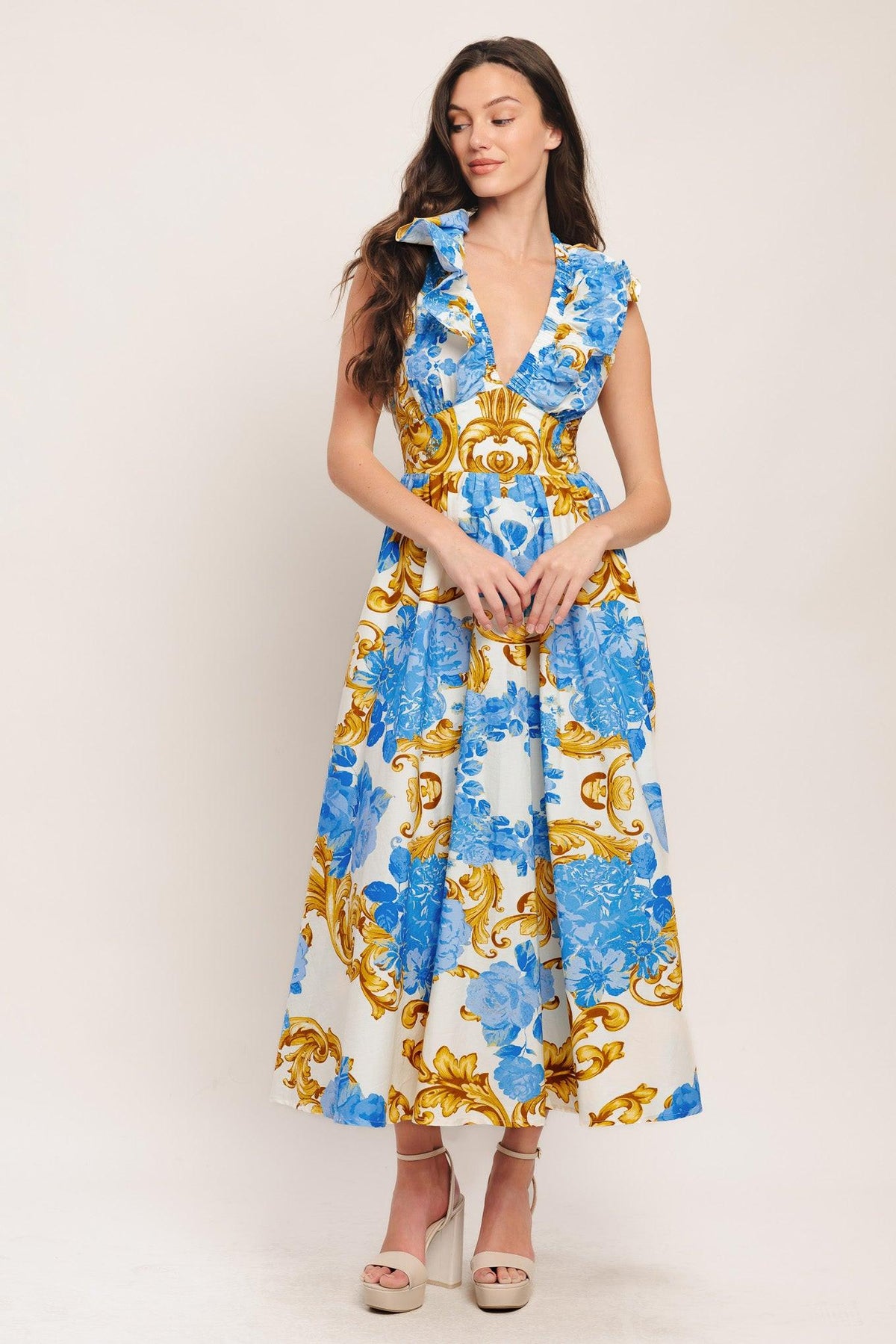 VESTIDO MIDI TEJIDO BAROQUE BLOOM