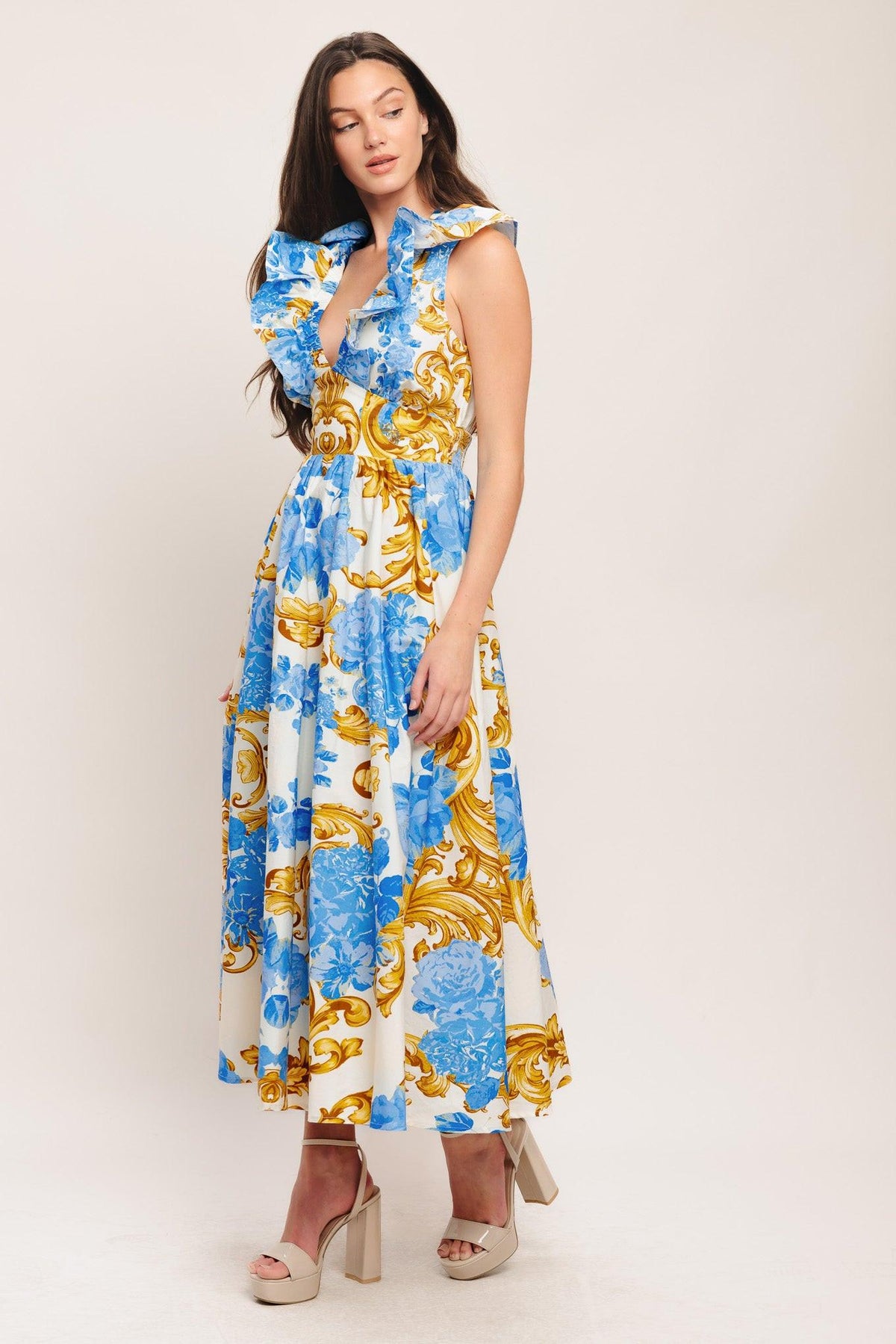 VESTIDO MIDI TEJIDO BAROQUE BLOOM