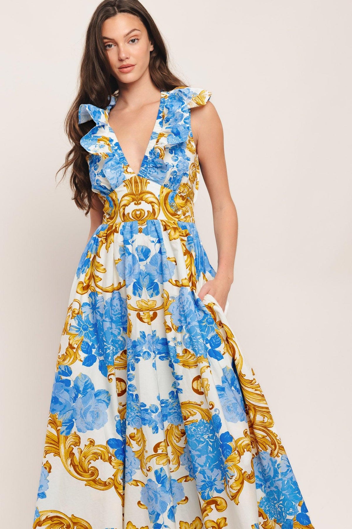 VESTIDO MIDI TEJIDO BAROQUE BLOOM