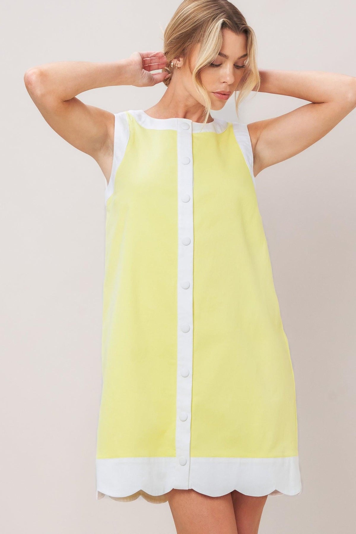 BARBIE SHIFT WOVEN MINI DRESS