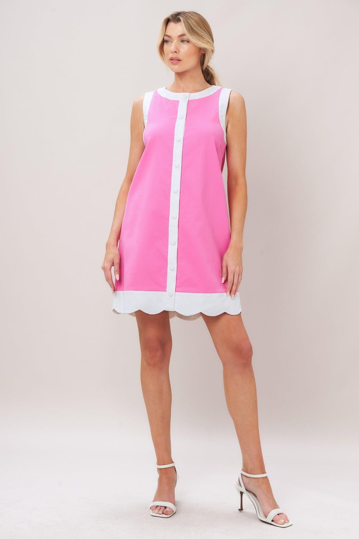 BARBIE SHIFT WOVEN MINI DRESS