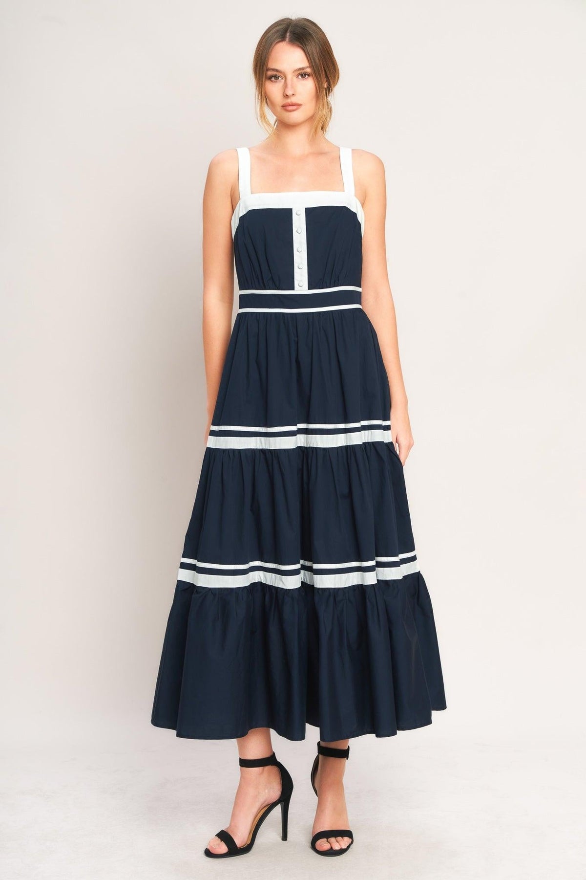 PETAL KISS WOVEN MIDI DRESS