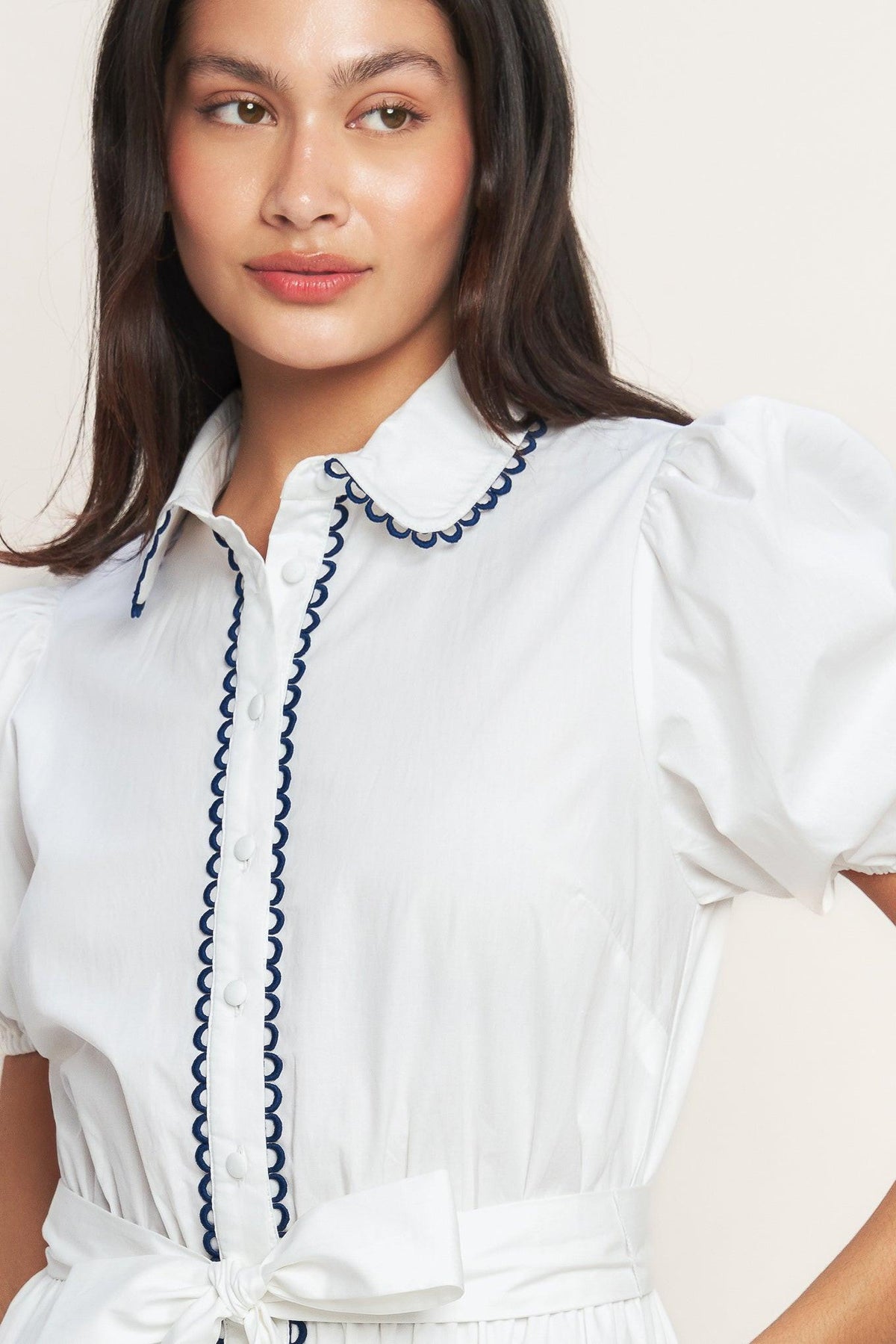A LITTLE BIT LOVELY WOVEN MINI DRESS