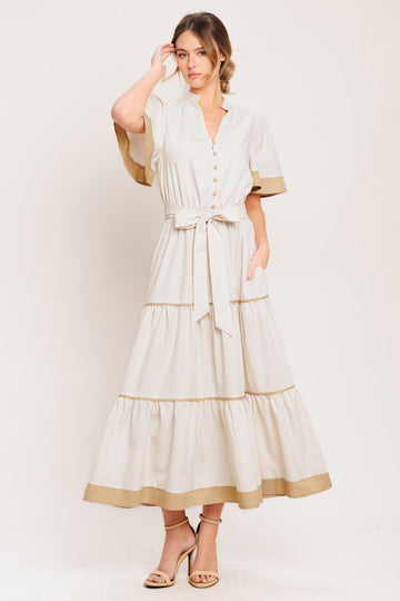 TAUPE WHITE STRIPE