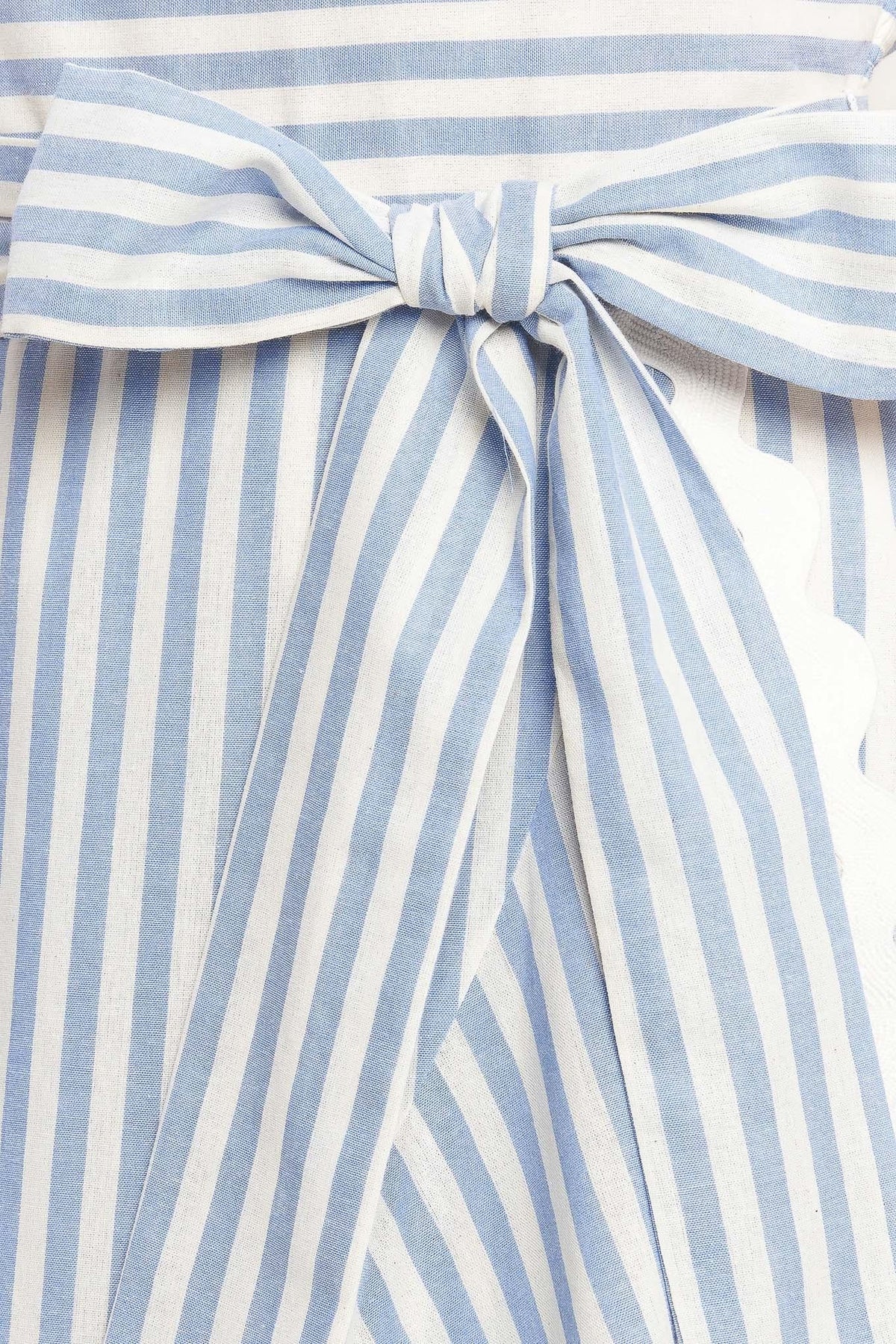 TIED TO YOU STRIPED WOVEN MIDI DRESS