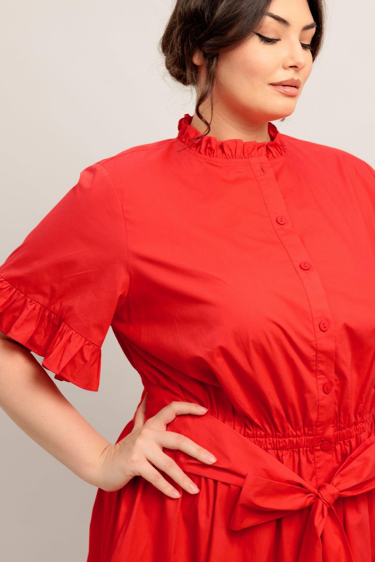 FEELS LIKE A COMPLIMENT WOVEN MIDI DRESS