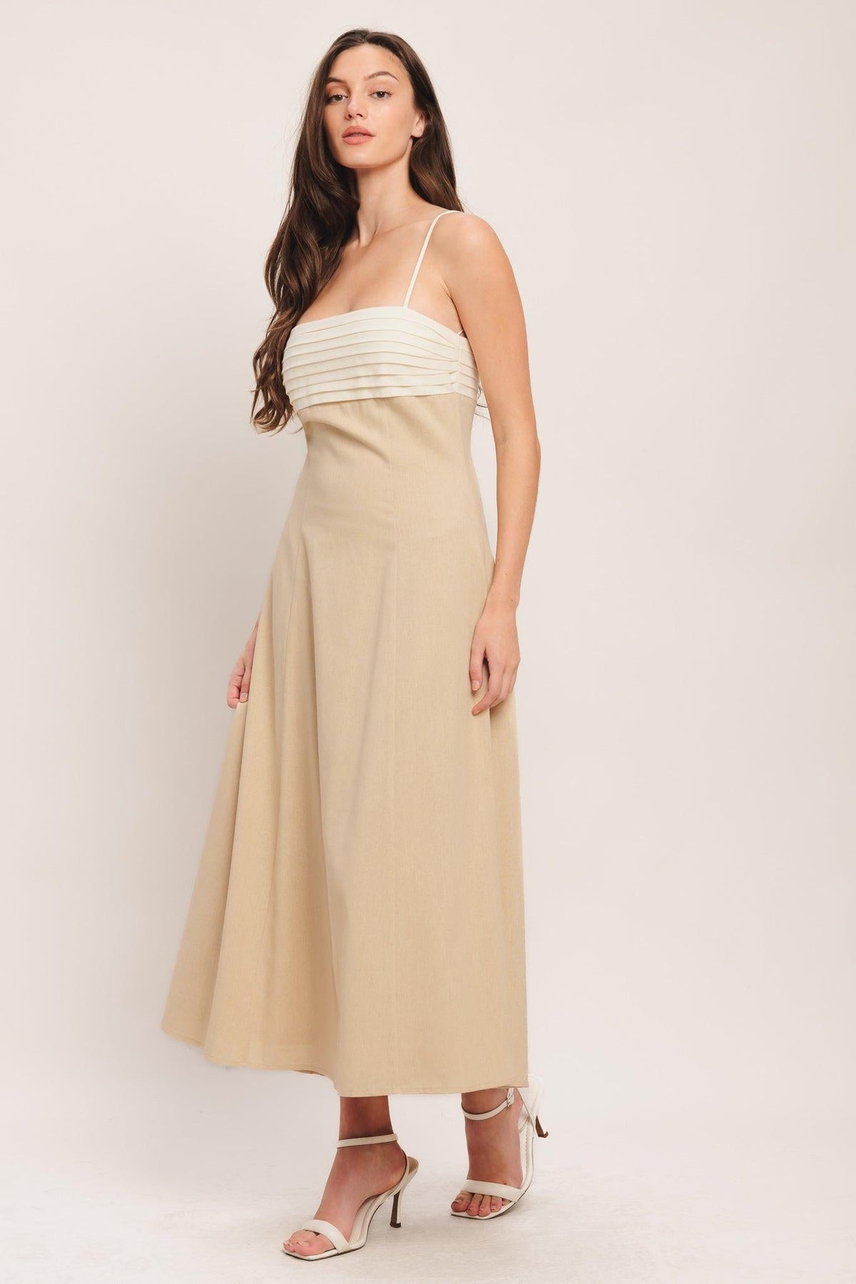 QUIET LUXE MOMENT WOVEN MIDI DRESS