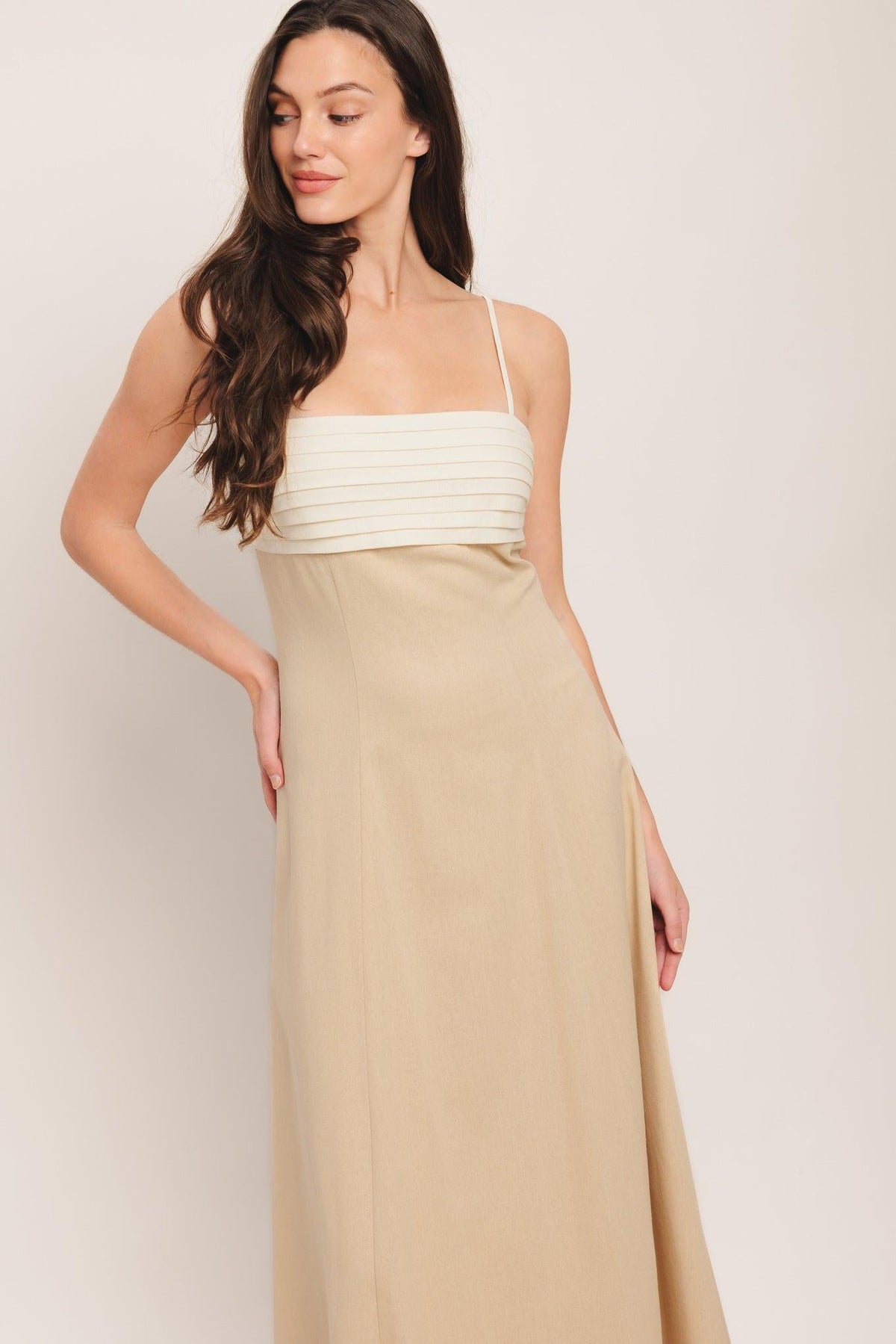 QUIET LUXE MOMENT WOVEN MIDI DRESS